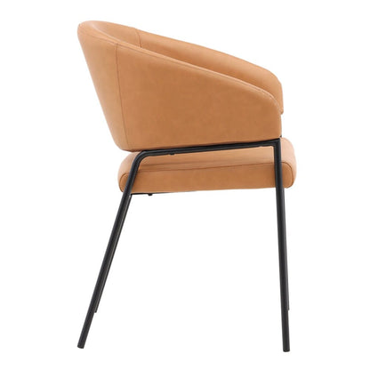 Henry & Mason - Lusk Iron Dining Chair with Camel Faux Leather - Set of 2 - DV7259 veiw 3