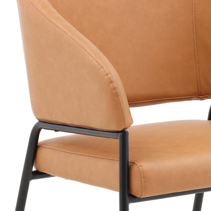 Henry & Mason - Lusk Iron Dining Chair with Camel Faux Leather - Set of 2 - DV7259 veiw 5