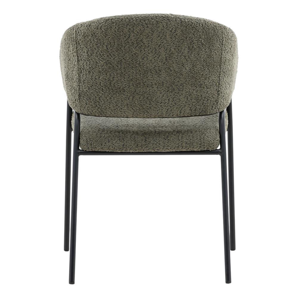 Henry & Mason - Lusk Iron Dining Chair with Olive Green Boucle Fabric - Set of 2 - DV7260 veiw 4