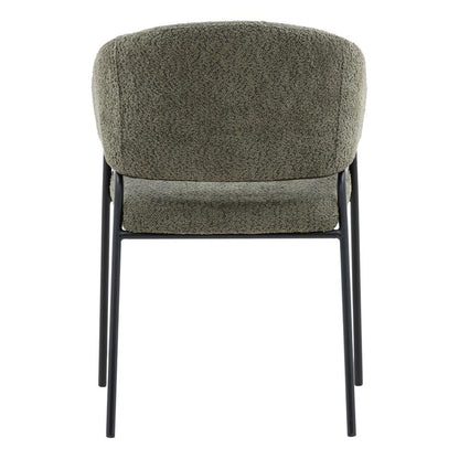 Henry & Mason - Lusk Iron Dining Chair with Olive Green Boucle Fabric - Set of 2 - DV7260 veiw 4
