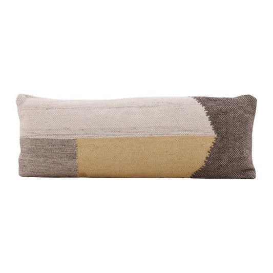 Henry & Mason - Lanza Handwoven Wool and Cotton Yellow Lumbar Pillow - DV7331 veiw 1