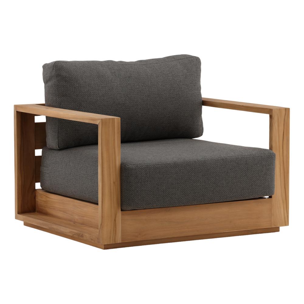 Henry & Mason - Gilbert Teak Wood Outdoor Sofa Chair in Charcoal Olefin - DV7685 veiw 1