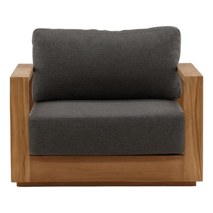 Henry & Mason - Gilbert Teak Wood Outdoor Sofa Chair in Charcoal Olefin - DV7685 veiw 2
