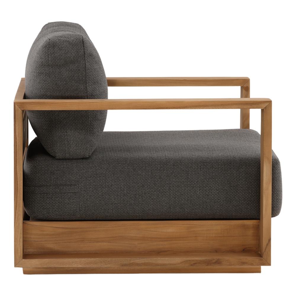 Henry & Mason - Gilbert Teak Wood Outdoor Sofa Chair in Charcoal Olefin - DV7685 veiw 3