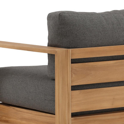 Henry & Mason - Gilbert Teak Wood Outdoor Sofa Chair in Charcoal Olefin - DV7685 veiw 5