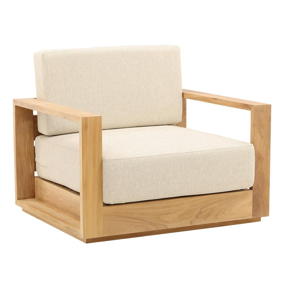 Henry & Mason - Gilbert Teak Wood Outdoor Sofa Chair in Sand Olefin - DV7686 veiw 1
