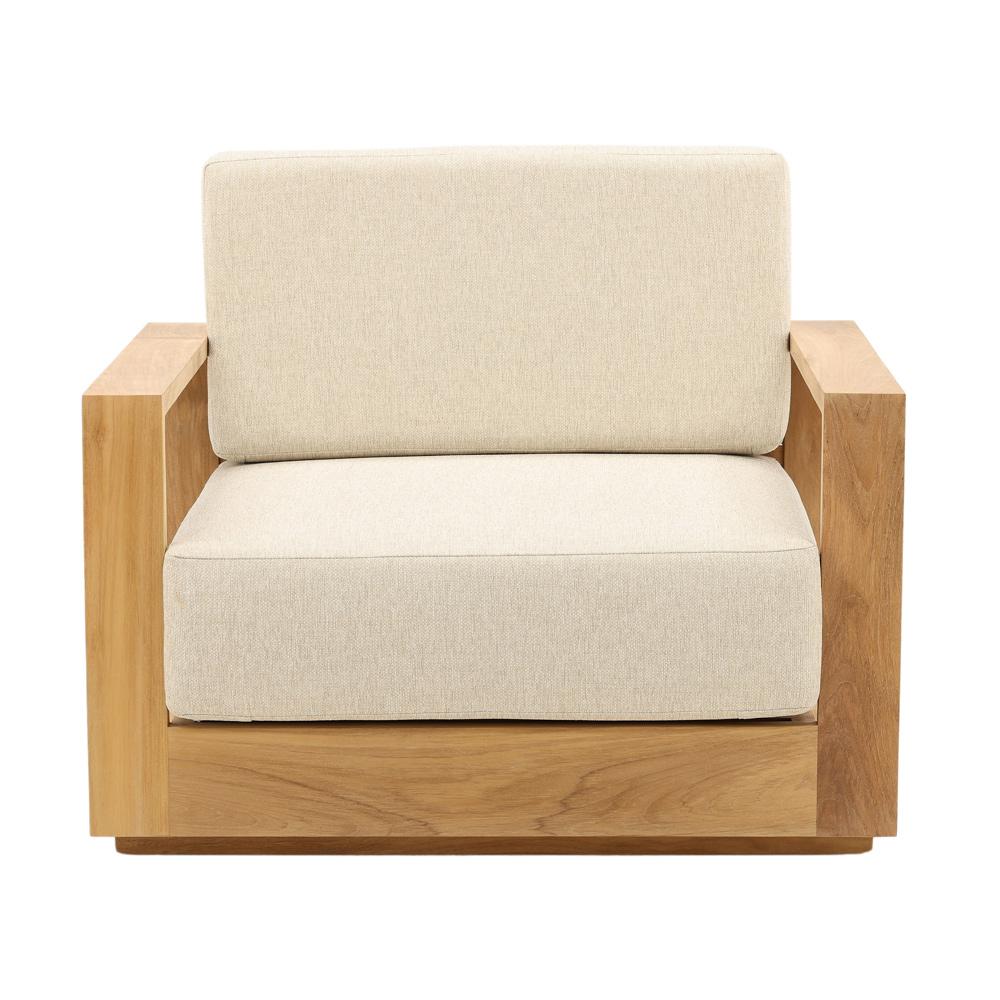 Henry & Mason - Gilbert Teak Wood Outdoor Sofa Chair in Sand Olefin - DV7686 veiw 2