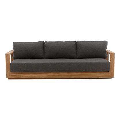 Henry & Mason - Gilbert Teak Wood Outdoor Sofa in Charcoal Olefin - DV7683 veiw 2