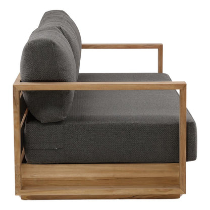 Henry & Mason - Gilbert Teak Wood Outdoor Sofa in Charcoal Olefin - DV7683 veiw 3