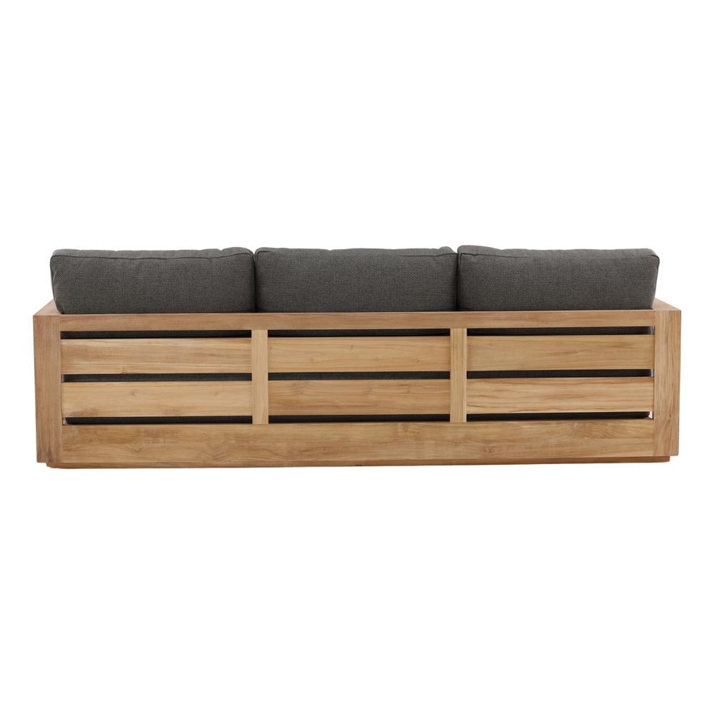 Henry & Mason - Gilbert Teak Wood Outdoor Sofa in Charcoal Olefin - DV7683 veiw 4