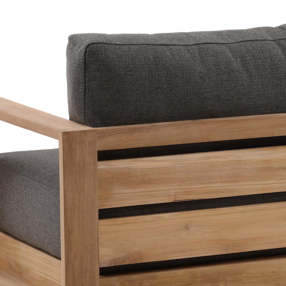 Henry & Mason - Gilbert Teak Wood Outdoor Sofa in Charcoal Olefin - DV7683 veiw 5