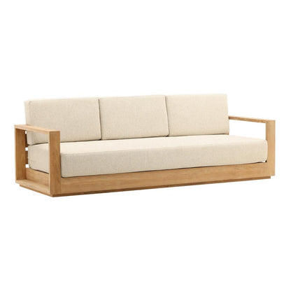 Henry & Mason - Gilbert Teak Wood Outdoor Sofa in Sand Olefin - DV7684 veiw 1