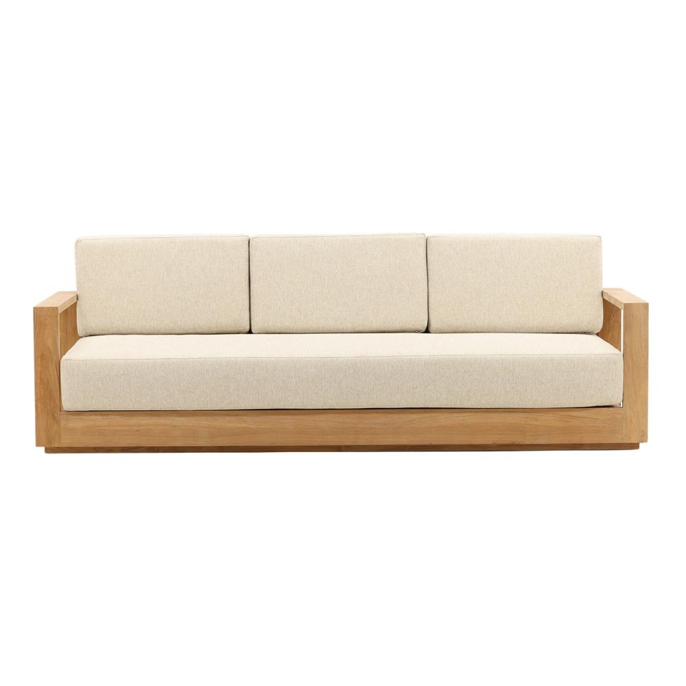 Henry & Mason - Gilbert Teak Wood Outdoor Sofa in Sand Olefin - DV7684 veiw 2