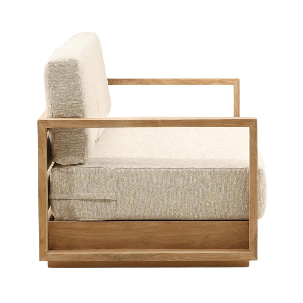 Henry & Mason - Gilbert Teak Wood Outdoor Sofa in Sand Olefin - DV7684 veiw 3
