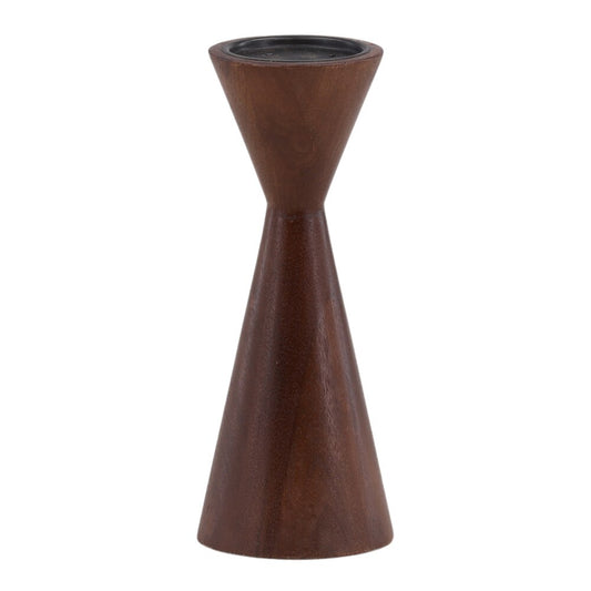 Henry & Mason - Smitheton 12in Mango Wood Candle Holder in Walnut Finish - DV7539 veiw 1