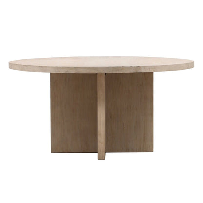 Henry & Mason - Davidson 60in Round Reclaimed Pine Wood Dining Table in Warm Wash Finish - DV7865 veiw 2
