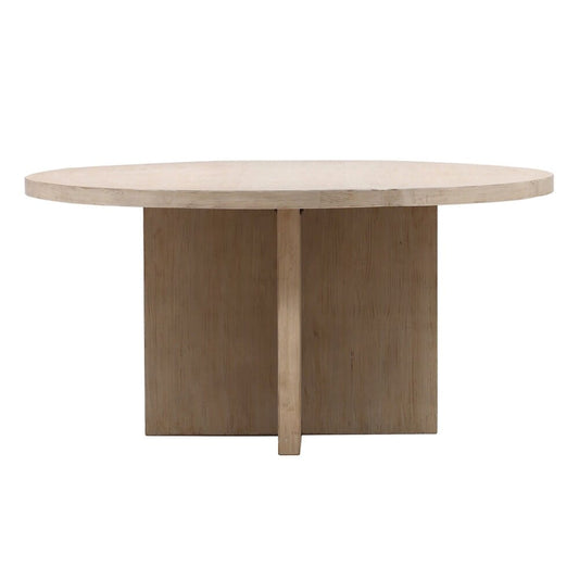 Henry & Mason - Davidson 60in Round Reclaimed Pine Wood Dining Table in Warm Wash Finish - DV7865 veiw 2