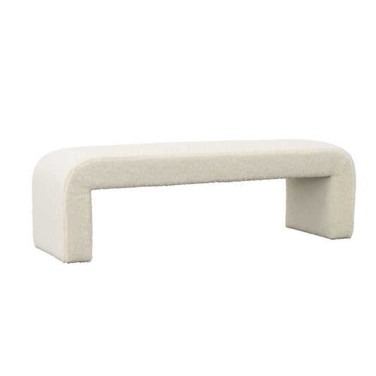 Henry & Mason - Kinata 59in Cream Faux Sheepskin Hardwood Bench - DV7387 veiw 1