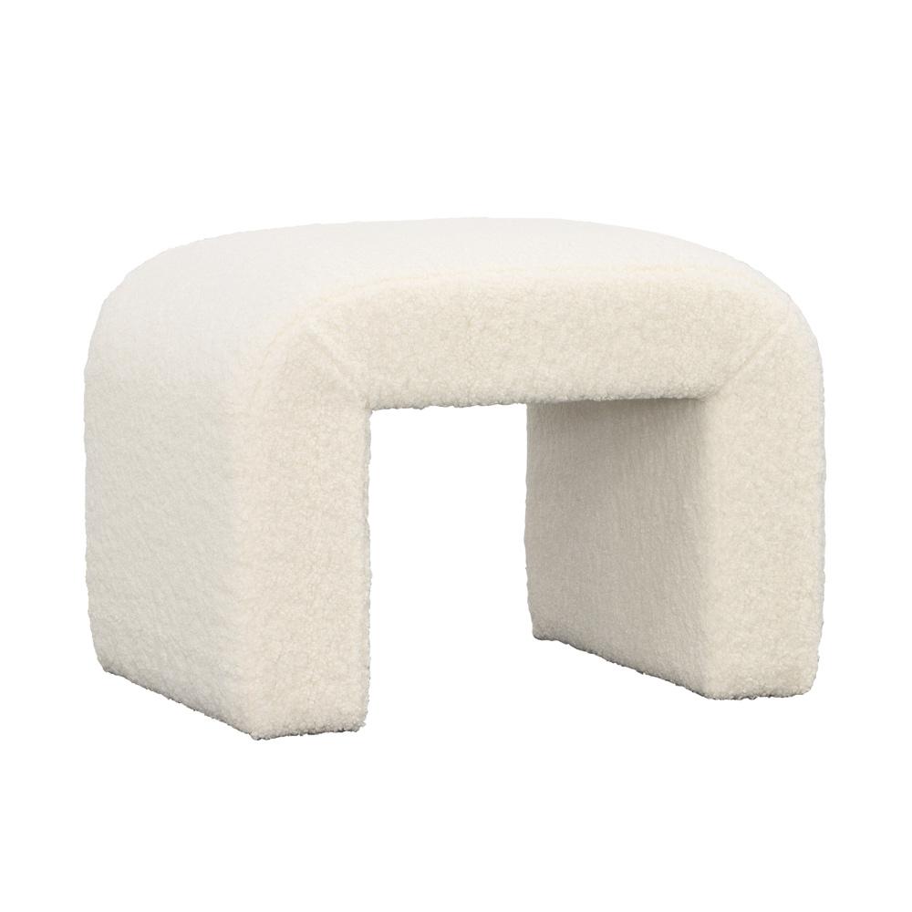 Henry & Mason - Kinata 26in Cream Faux Sheepskin Hardwood Bench - DV7388 veiw 1