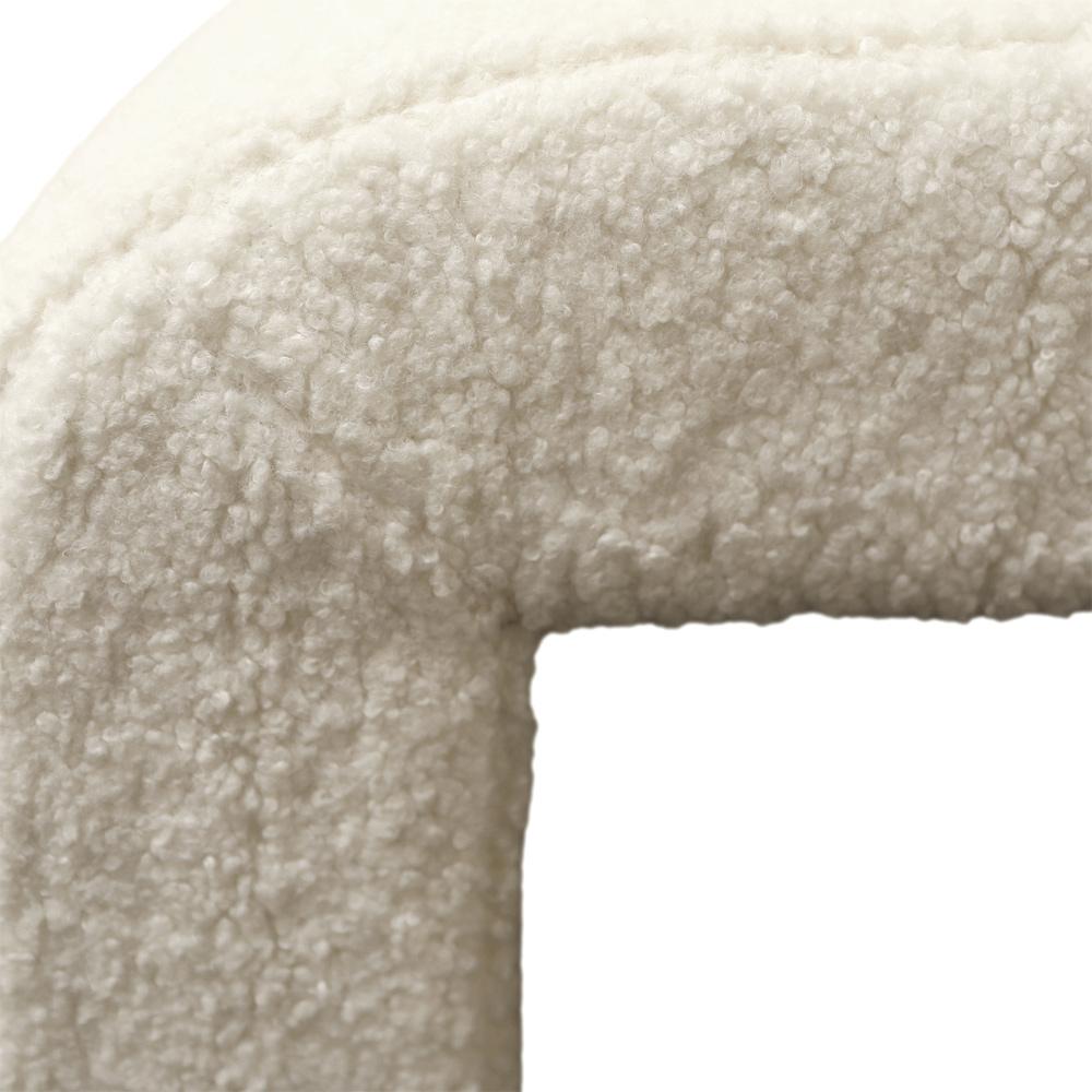 Henry & Mason - Kinata 26in Cream Faux Sheepskin Hardwood Bench - DV7388 veiw 4
