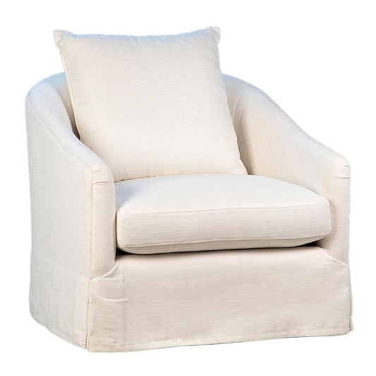 Henry & Mason - Lucas Swivel Chair in White Linen - DV7857 veiw 1