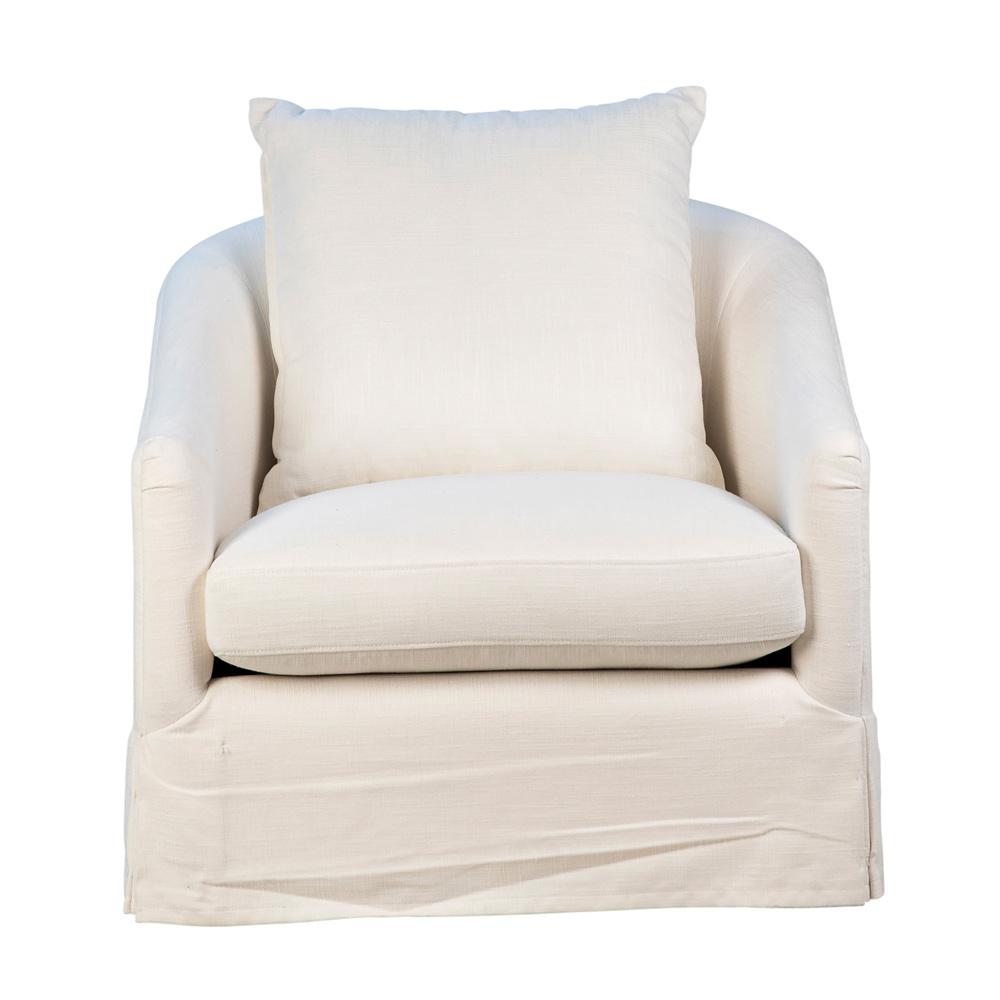 Henry & Mason - Lucas Swivel Chair in White Linen - DV7857 veiw 2