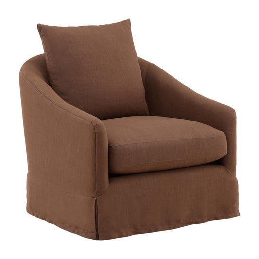 Henry & Mason - Lucas Swivel Chair in Coffee Linen - DV7858 veiw 1