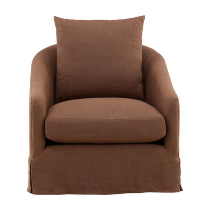 Henry & Mason - Lucas Swivel Chair in Coffee Linen - DV7858 veiw 2