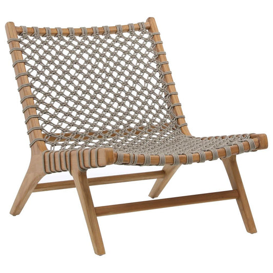Henry & Mason - Andreti Teak Wood Outdoor Occasional Chair with Taupe Woven Rope - DV7238 veiw 1
