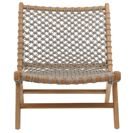 Henry & Mason - Andreti Teak Wood Outdoor Occasional Chair with Taupe Woven Rope - DV7238 veiw 2