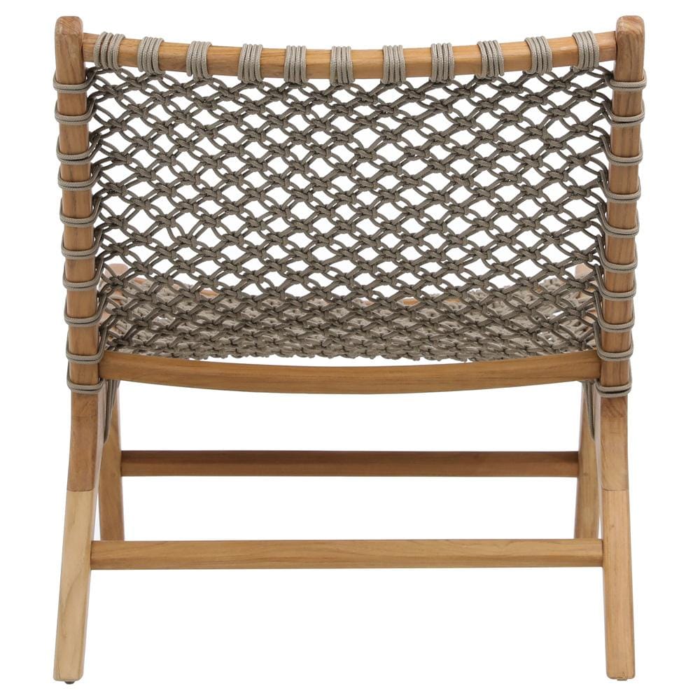 Henry & Mason - Andreti Teak Wood Outdoor Occasional Chair with Taupe Woven Rope - DV7238 veiw 4