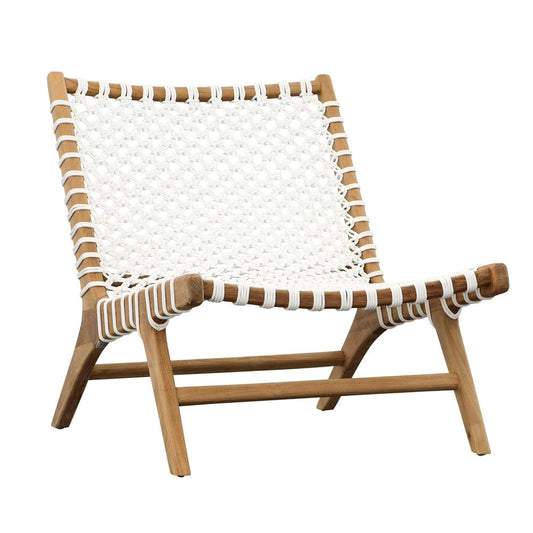 Henry & Mason - Andreti Teak Wood Outdoor Occasional Chair with White Woven Rope - DV7239 veiw 1