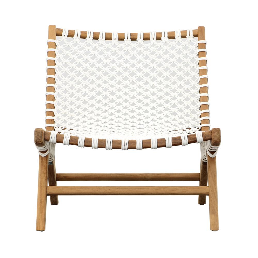Henry & Mason - Andreti Teak Wood Outdoor Occasional Chair with White Woven Rope - DV7239 veiw 2