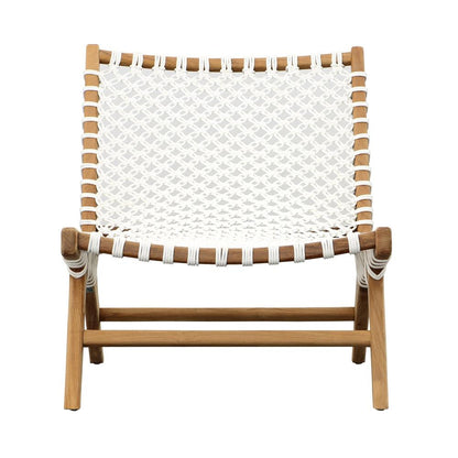 Henry & Mason - Andreti Teak Wood Outdoor Occasional Chair with White Woven Rope - DV7239 veiw 2