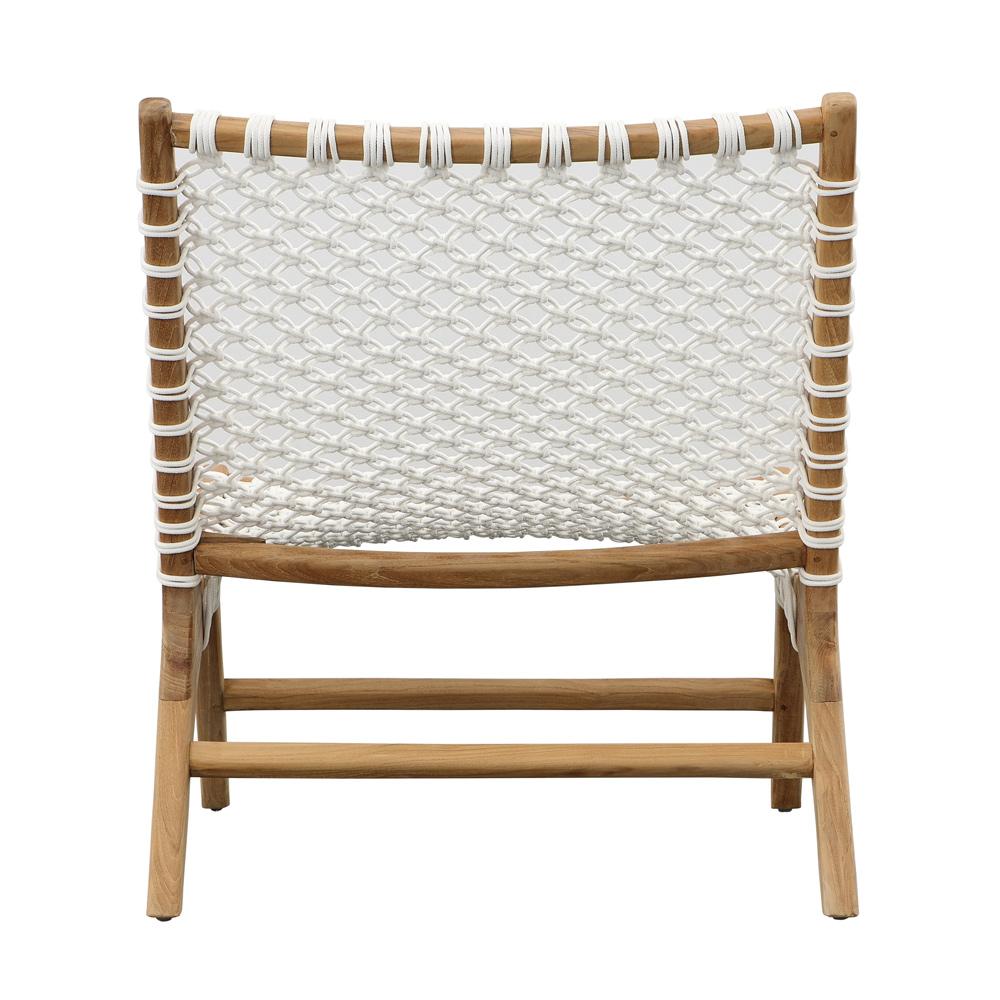 Henry & Mason - Andreti Teak Wood Outdoor Occasional Chair with White Woven Rope - DV7239 veiw 4
