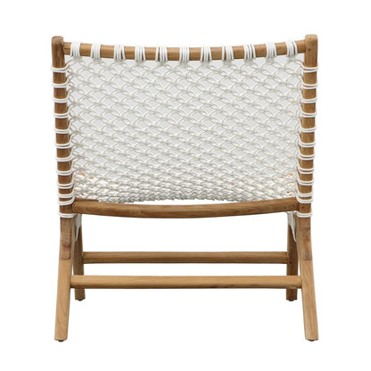 Henry & Mason - Andreti Teak Wood Outdoor Occasional Chair with White Woven Rope - DV7239 veiw 4
