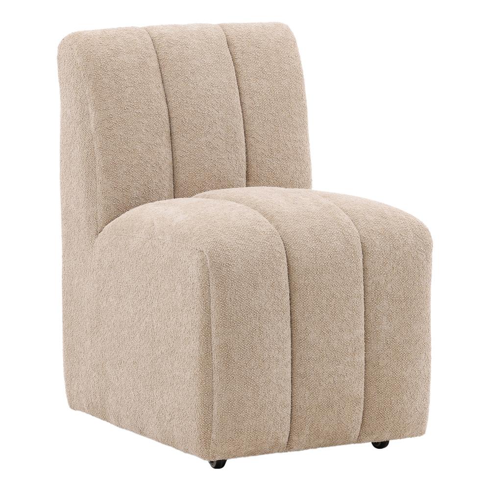 Henry & Mason - Yosem Solid Pine Dining Chair in Camel Fabric with Casters - DV7383 veiw 1