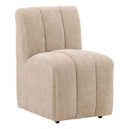 Henry & Mason - Yosem Solid Pine Dining Chair in Camel Fabric with Casters - DV7383 veiw 1