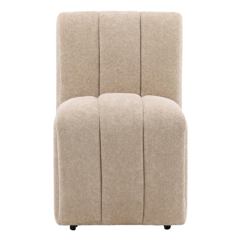 Henry & Mason - Yosem Solid Pine Dining Chair in Camel Fabric with Casters - DV7383 veiw 2