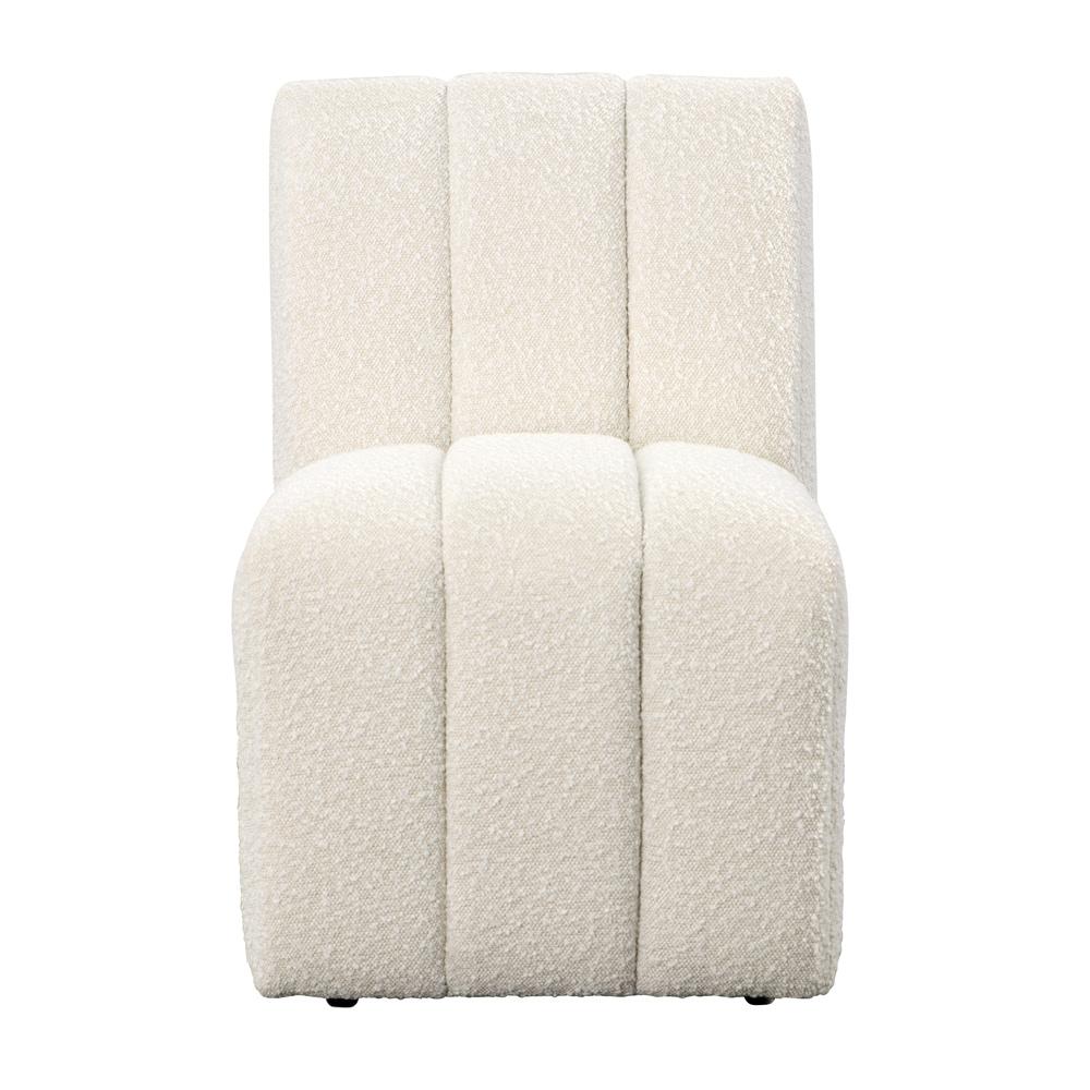 Henry & Mason - Yosem Solid Pine Dining Chair in Cream Boucle Performance Fabric with Casters - DV7384 veiw 2