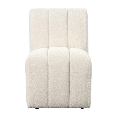 Henry & Mason - Yosem Solid Pine Dining Chair in Cream Boucle Performance Fabric with Casters - DV7384 veiw 2