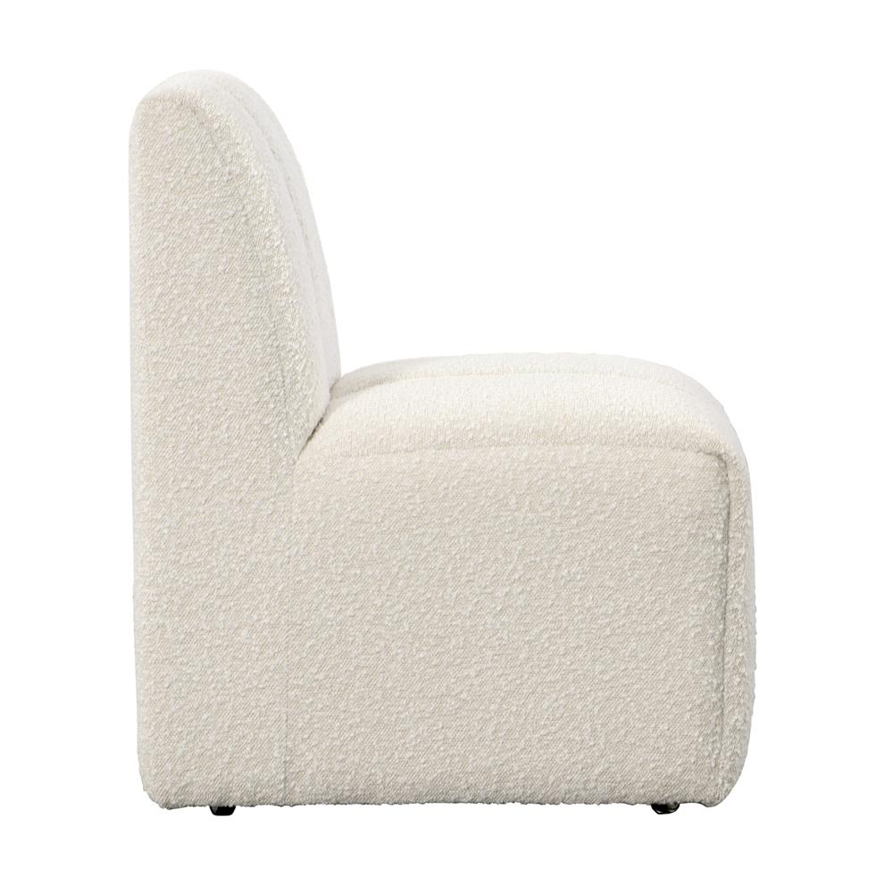 Henry & Mason - Yosem Solid Pine Dining Chair in Cream Boucle Performance Fabric with Casters - DV7384 veiw 3