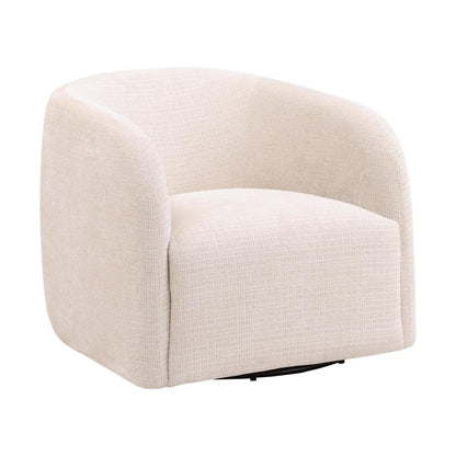 Henry & Mason - Niagra Hardwood Barrel Chair with Metal Swivel Base and Cream Fabric - DV7689 veiw 1