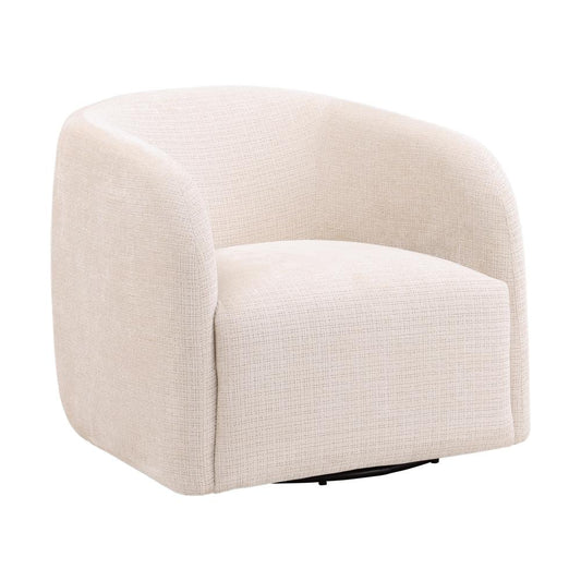 Henry & Mason - Niagra Hardwood Barrel Chair with Metal Swivel Base and Cream Fabric - DV7689 veiw 1