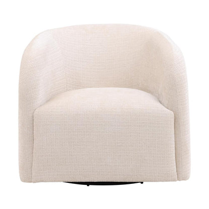 Henry & Mason - Niagra Hardwood Barrel Chair with Metal Swivel Base and Cream Fabric - DV7689 veiw 2
