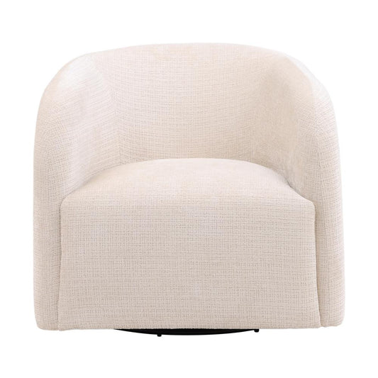Henry & Mason - Niagra Hardwood Barrel Chair with Metal Swivel Base and Cream Fabric - DV7689 veiw 2
