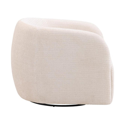 Henry & Mason - Niagra Hardwood Barrel Chair with Metal Swivel Base and Cream Fabric - DV7689 veiw 3