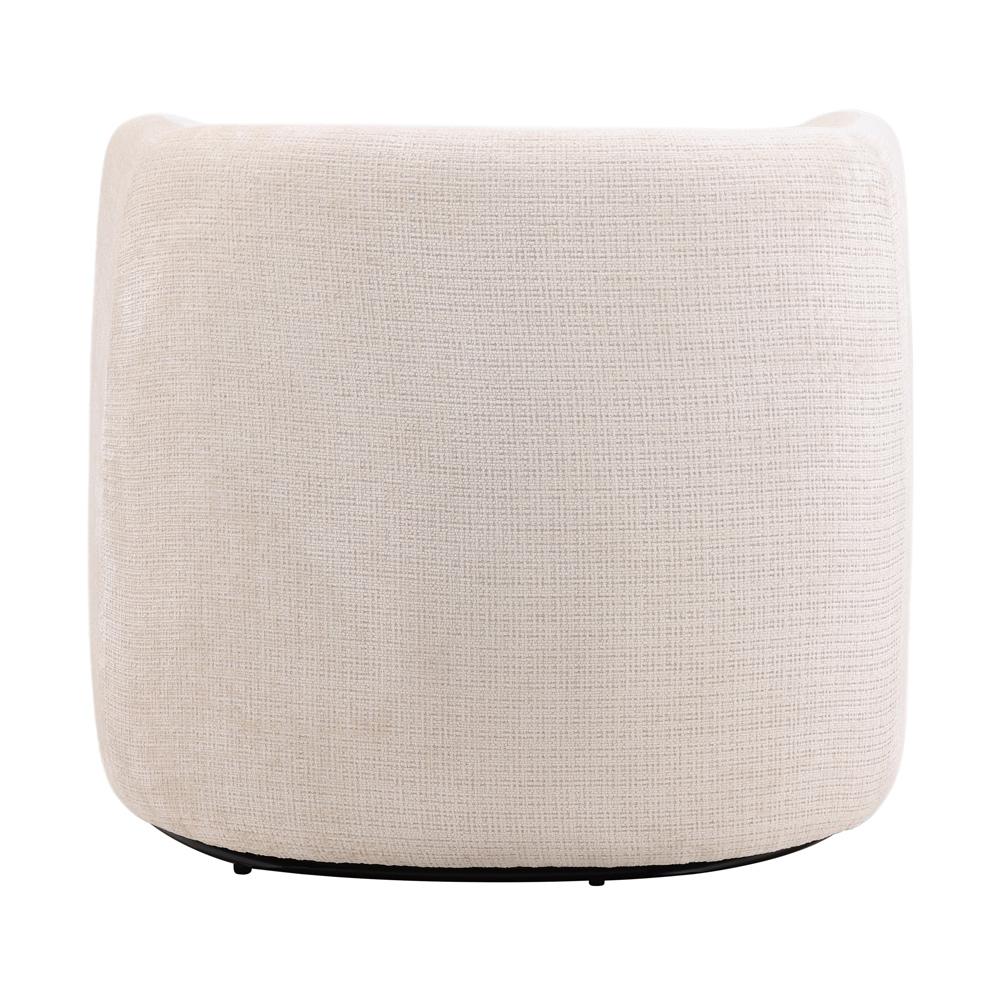 Henry & Mason - Niagra Hardwood Barrel Chair with Metal Swivel Base and Cream Fabric - DV7689 veiw 4