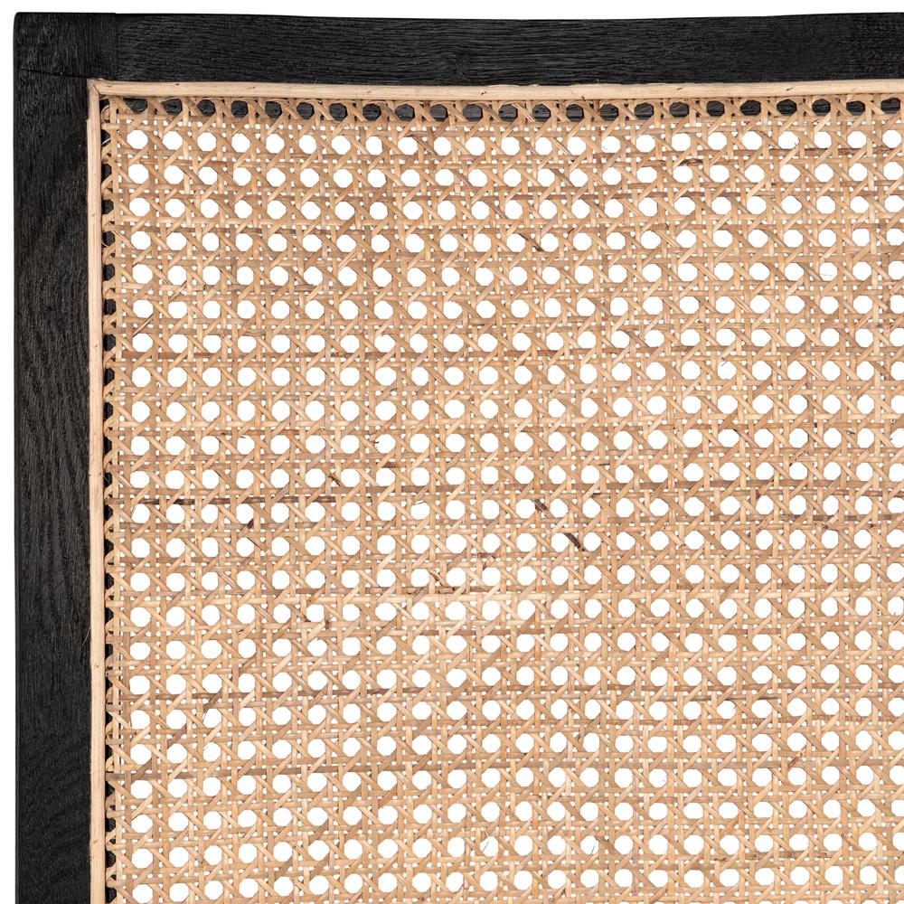 Henry & Mason - Edward Black Oak Wood with Natural Rattan and White Performance Fabric - DV7336 veiw 5