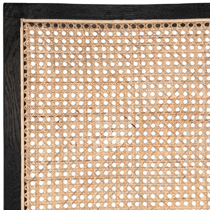Henry & Mason - Edward Black Oak Wood with Natural Rattan and White Performance Fabric - DV7336 veiw 5